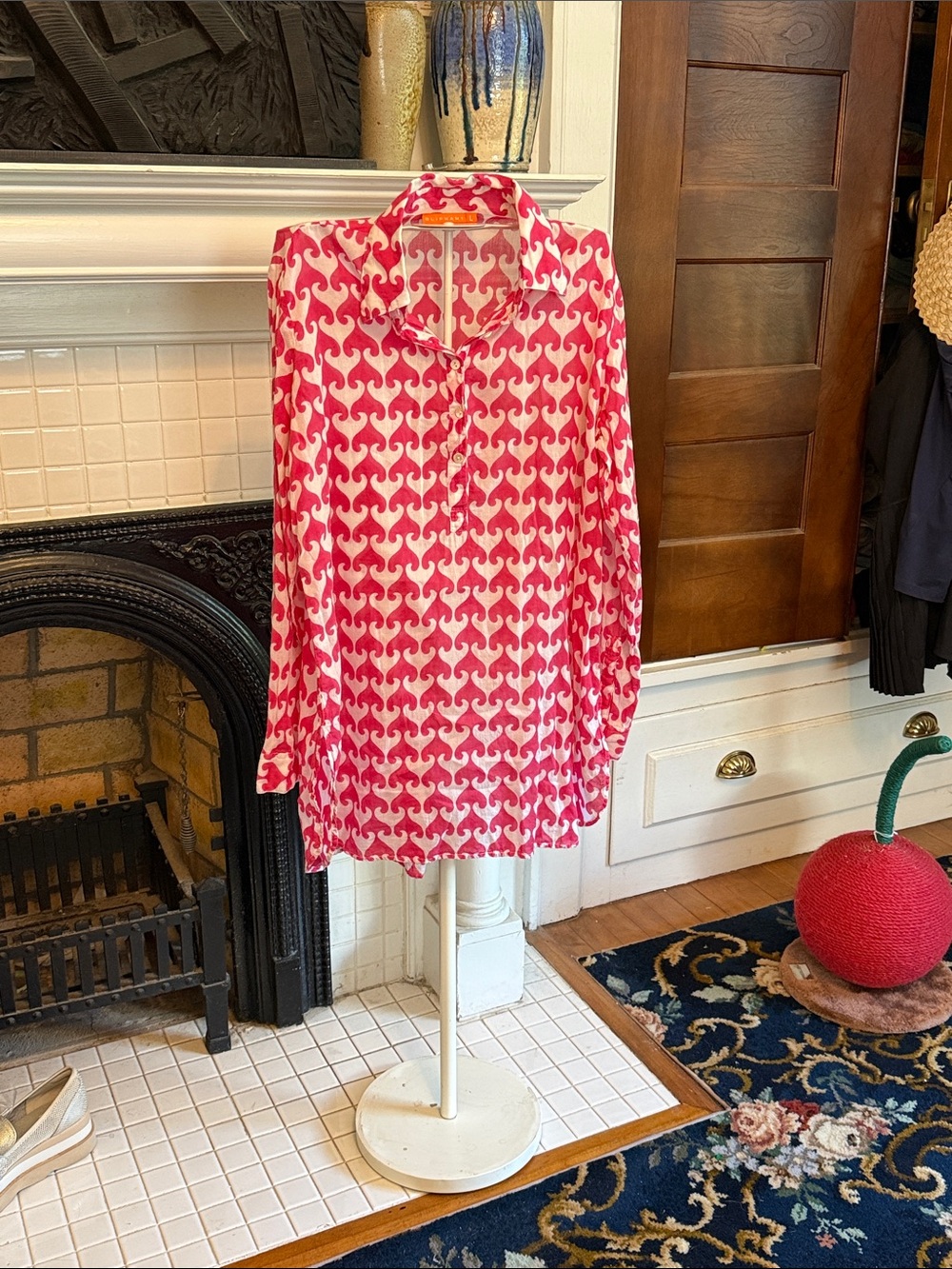 Oliphant Pink and White Geometric Button-Down tunic-worn a few times. 168 retail